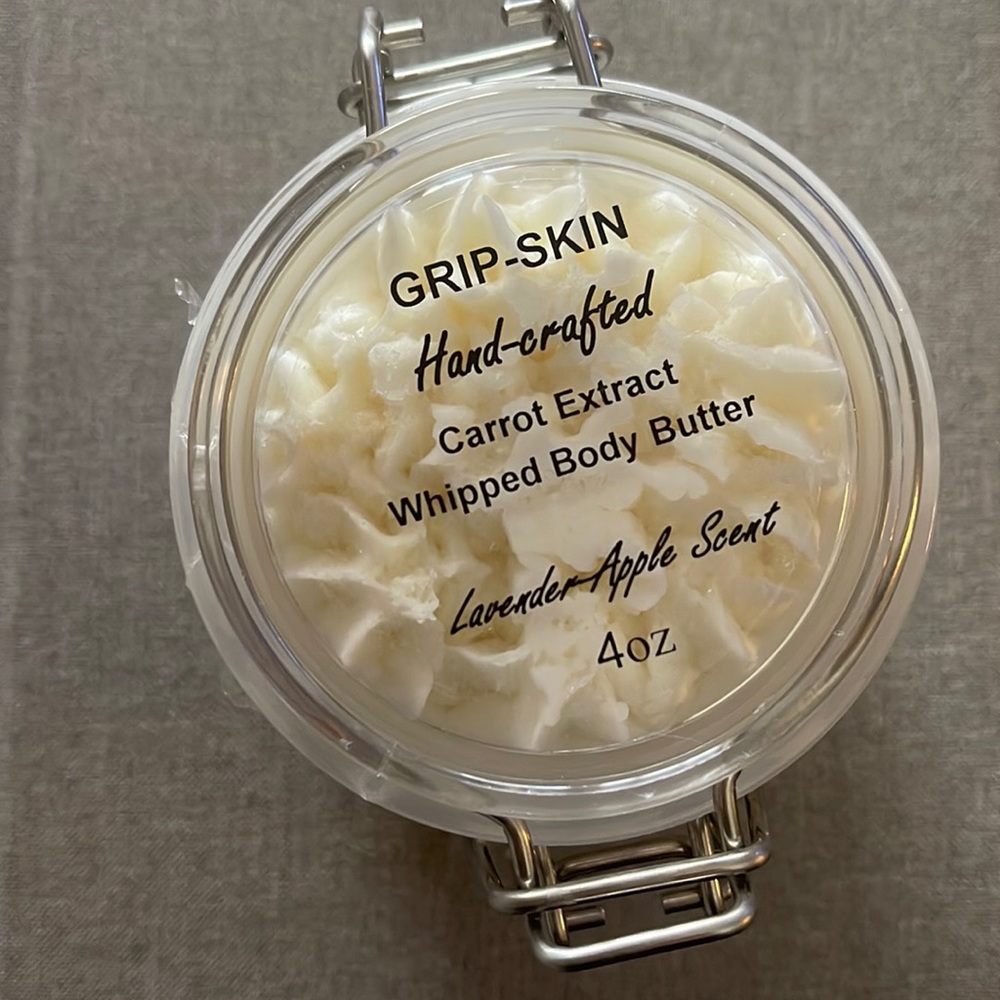Hand crafted new, never used, whipped body butter with carrot extract
